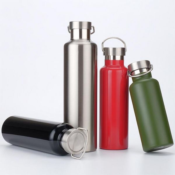 

stainless steel water bottle vacuum insulated 304 food grade materials large capacity thermos bottle for student outdoor sports