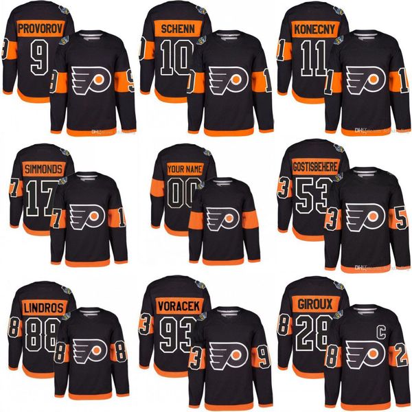 

#28 Claude Giroux 2017 Stadium Series Philadelphia Flyers Hockey Jerseys Men 53 Shayne Gostisbehe 11 Travis Konecny 9 Ivan Provorov Hockey