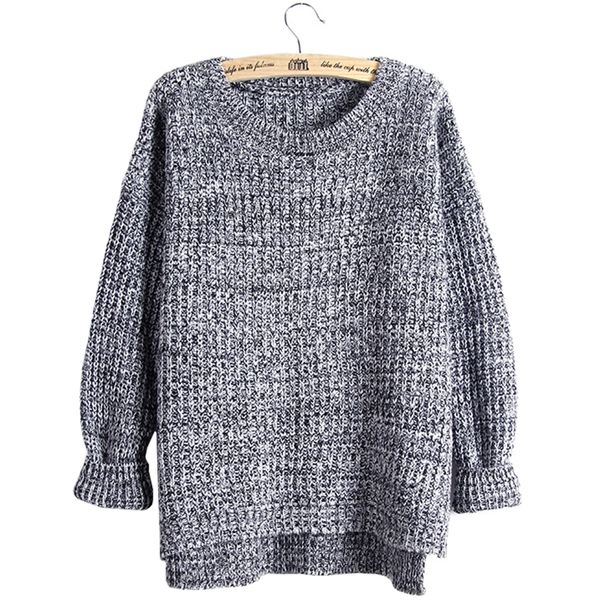

wholesale- sweaters women round neck swallowtail sweater women's loose europe america pullover autumn winter coat clothing vestidos mmy, White;black