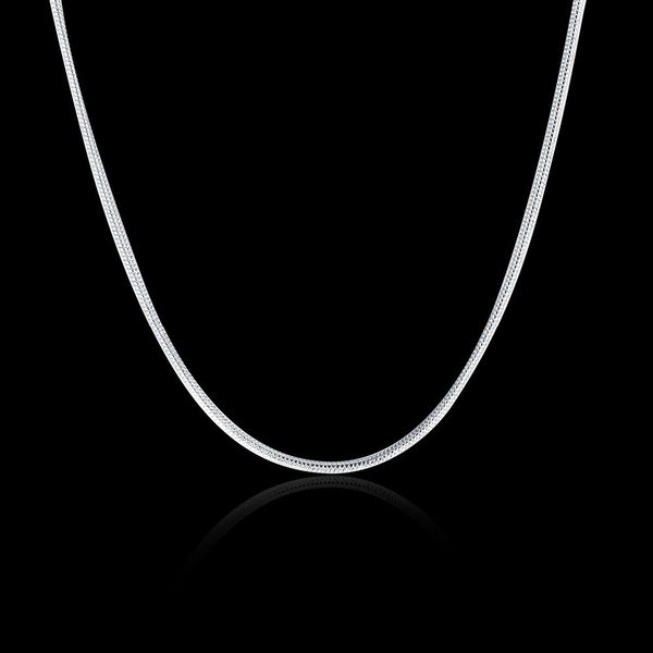 

wholesale- 2016 silver necklace1mm 16 18 20 22 24 inches lobster clasp silver snake chain necklace for women men statement necklace