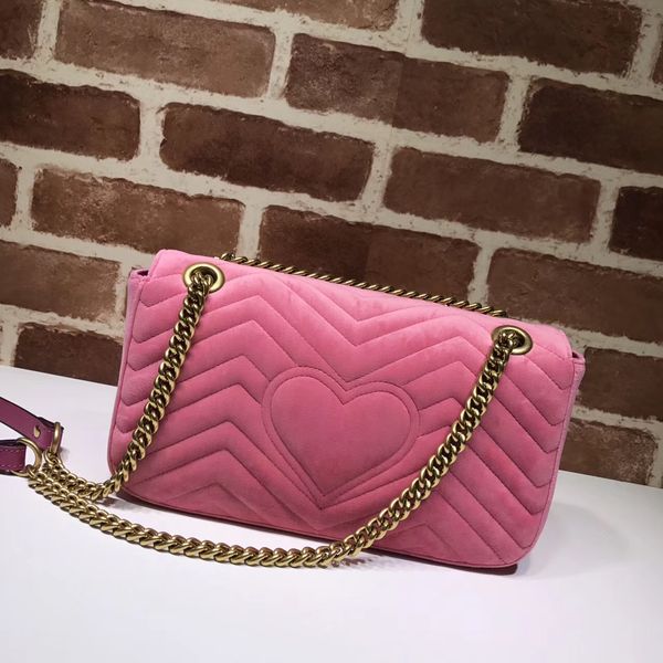 

selling fashion brand velvet marmont 26cm women handbag leather love shoulder bag delivery