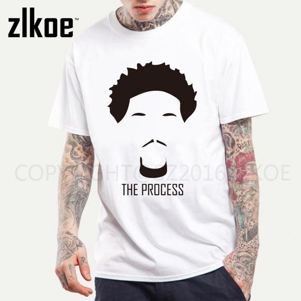 

wholesale- 2017 joel embiid comic funny t shirt men hip hop swag crossfit tshirt 76 the process fitness clothing, White;black