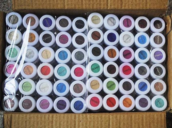 60 Karışık Renkler Göz Farı Tozu Profesyonel Makyaj Pigment Glitter Mineral Pullar Göz Farı Flaş Toz Süper Parlak DHL Ücretsiz