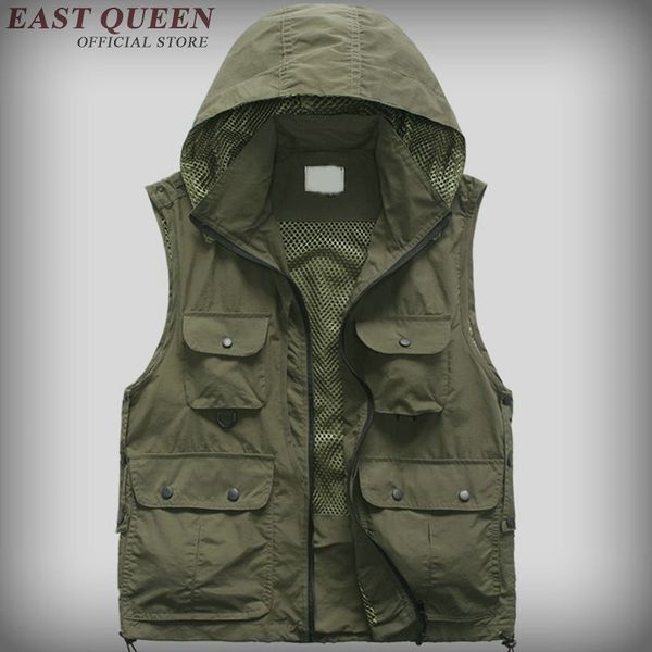 

wholesale- 2016 new men's mesh vest with many travel vest sleeveless jackets reporter vests aa595c, Black;white