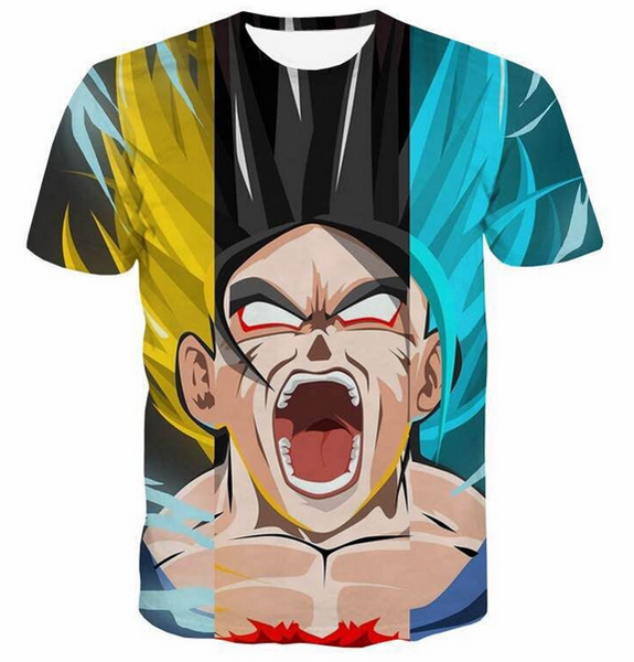 

новые прибытия женские / мужские супер saiyan гоку с коротким рукавом 3d печати футболка лето повседневная футболка s--5xl aa163, White;black