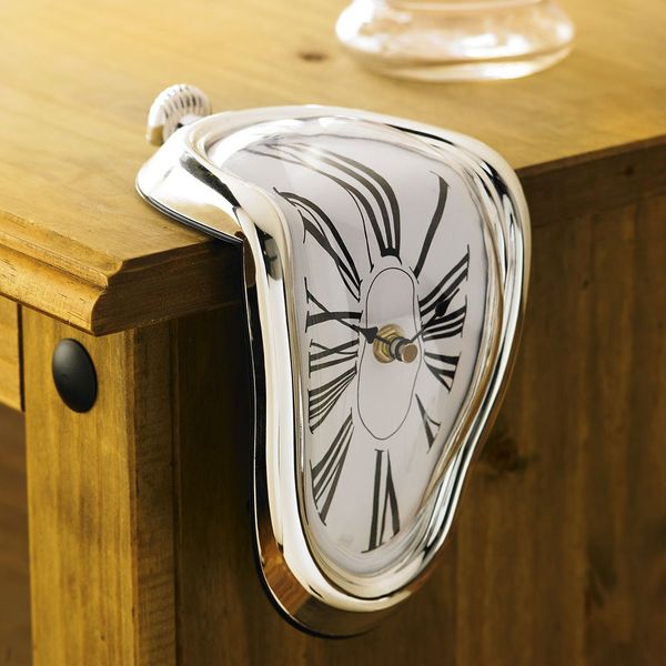 

wholesale-90 degrees of distortion wall clock creative rome digital clock melting clock art collection sitting room creative decoration
