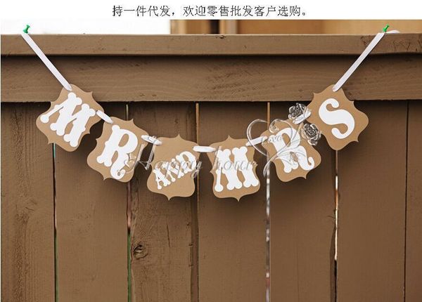 

mr and mrs bunting banner wedding bridal party decoration p props