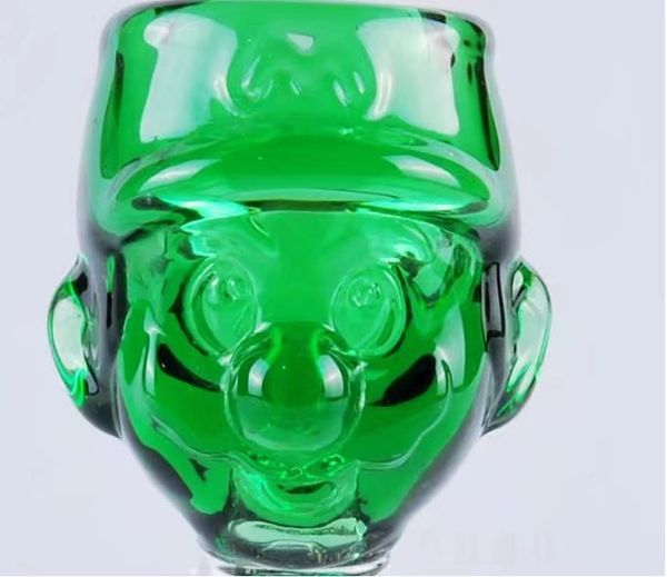 Desenho animado bolhas verdes bongs acessórios de vidro tubos de fumantes coloridos mini canos de mão multifuncionais melhores colher glas