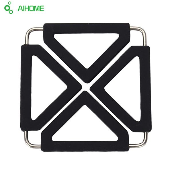 

wholesale- creative silicone pot holder, square trivet mat, flexible, durable heat resistant pads 6 colors