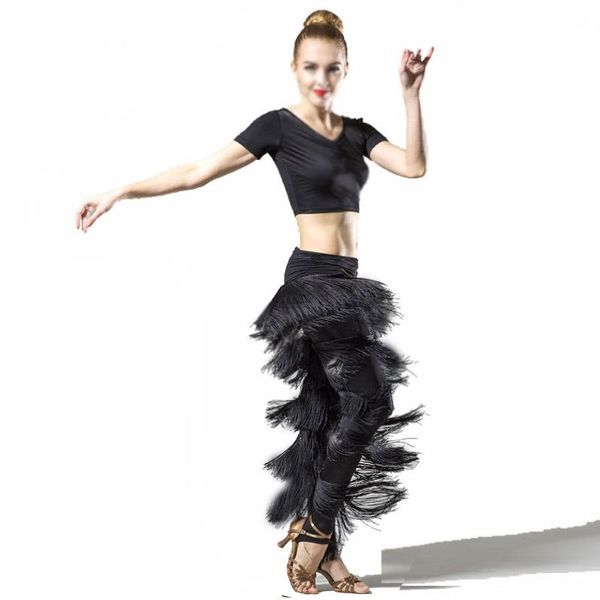 

кисточки бальные латинских танцев брюки набор для женщин черный латинских танцев платье длинные брюки tango платье d0161 dance одежда, Black;red