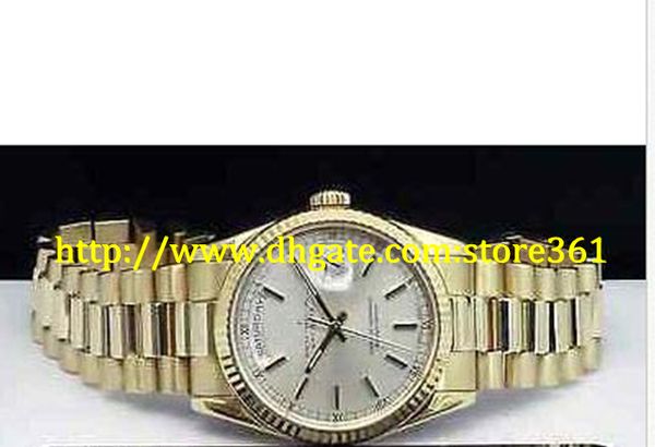 

store361 new arrive watch mens 36mm 18kt gold president silver stick 118208, Slivery;brown