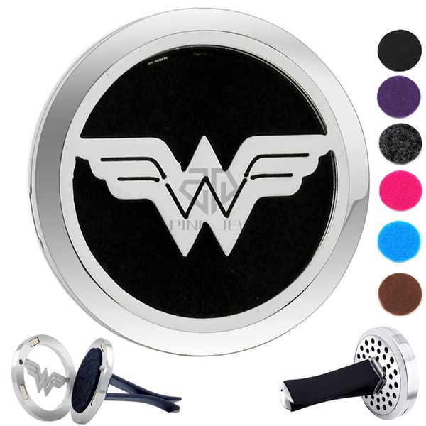 

Rould Silver Wonder Woman (38 мм) Магнит диффузор автомобиля ароматерапия медальон бесплатные колодки эфирное масло 316 из нержавеющей стали автомобиля диффузор медальоны