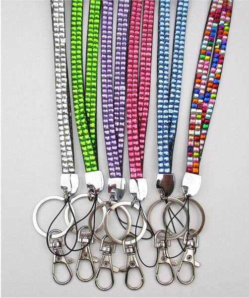 

50pcs bling lanyard crystal rhinestone in neck with claw clasp id badge holder with job card usually cannot choose