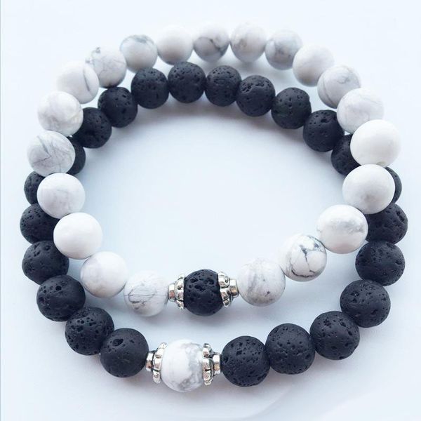 

new 8mm lava rock beads charms bracelets beaded men's women's natural stone strands bracelet jewelry, Golden;silver