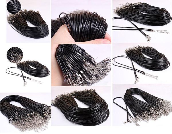 Moda Estilo 100pcs Couro Preto 1 5mm Cord Colar Com Fecho Lagosta Encantos Jóias Presente - Gift296w