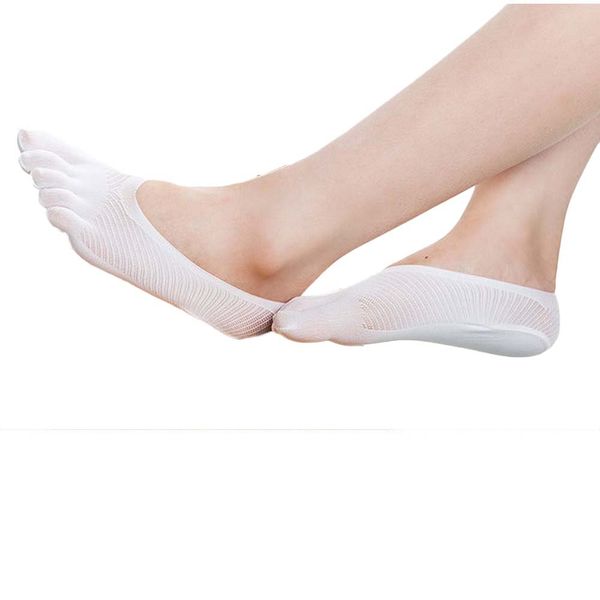 

wholesale-moodeosa 2016 new arrival 5 colors fashion summer five toe sock slippers invisibility for solid color socks five finger socks, Black;white