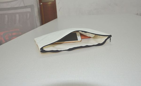 

100pcs/lot 30*24cm white cotton canvas cosmetic bags diy women blank plain zipper makeup bag phone clutch bag gift organizer cases