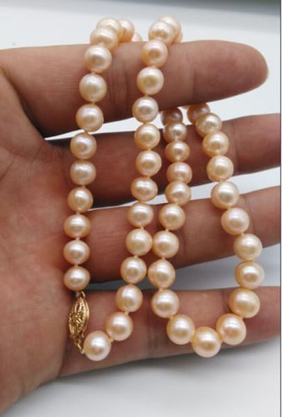 Nouveau 8-9 MM Véritable blanc naturel Akoya eau douce collier de perles 18/"AAA