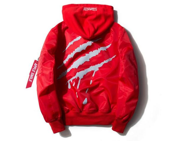 

Kanye fa hion jacket print ma1 bomber jacket men treetwear hip hop brand clothing yeeu print flight jacket