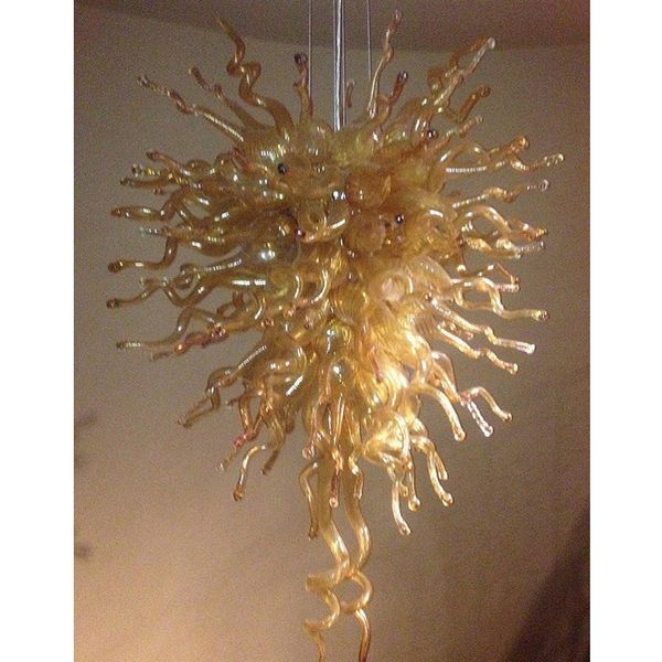 

янтарная цветные убираемого муранского стекла люстра light modern art decor чихули стиль светодиодный источник света стеклянные люстры для д
