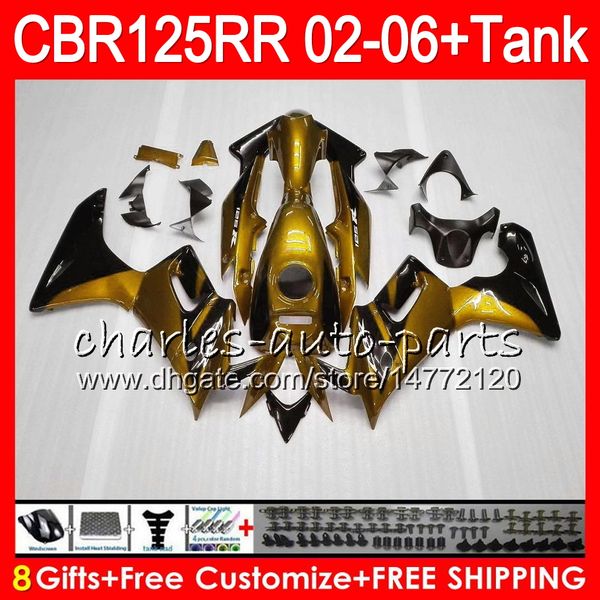 

23colors body +tank for honda cbr125 r cbr golden black 125r 125rr cbr125r 02 03 04 05 06 80no36 cbr125rr 2002 2003 2004 2005 2006 fairing
