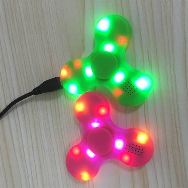 Led Bluetooth Music Fid Spinner Finger HandSpinner EDC Hand Tri