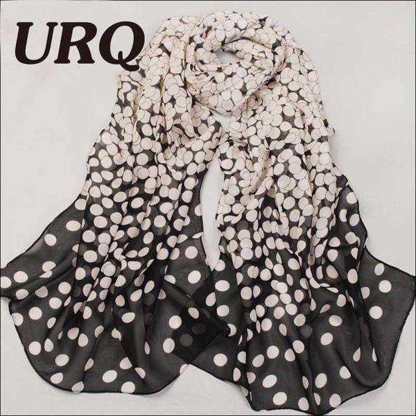 

wholesale- summer style long chiffon silk scarves woman ombre polka dots print long wrap scarfs p5a16238, Blue;gray