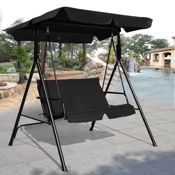2019 Loveseat Patio Canopy Swing Glider Hammock Cushioned