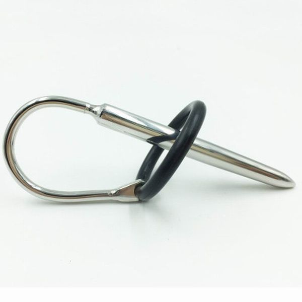 Dispositivi di castità Ultimo suono uretrale maschile in acciaio inossidabile Stretching Stimolare il dilatatore del tallone Spina del pene con anello per il pene BDSM Giocattolo del sesso