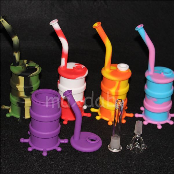 Großhandel Silikon Rigs Wasserpfeife Silikon Shisha Bongs Dab Rig Coole Form gute Qualität DHL