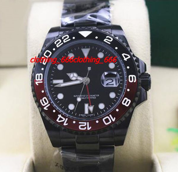 

luxury watch new style stainless steel & with pvd coating black/red 116710 ceramic bezel automatic men watches quality, Slivery;brown