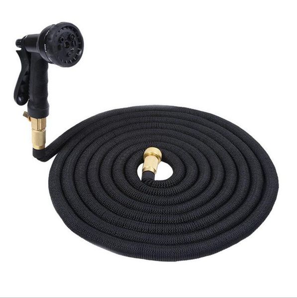 

50ft expandable garden watering hose flexible pipe with spray nozzle metal connector washing car pet bath hoses
