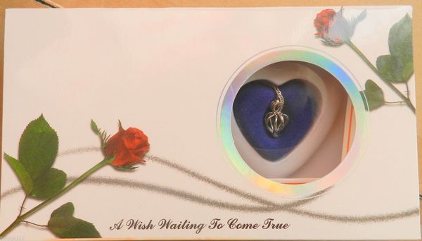 

pretty rose flower christmas gifts love wish pearls necklace pendants 1 set, Silver