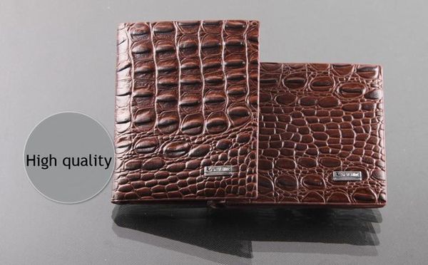 

2017 new style fashion quality leather luxury wallet , alligator grain casual short design card holder money wallets for men ing, Red;black