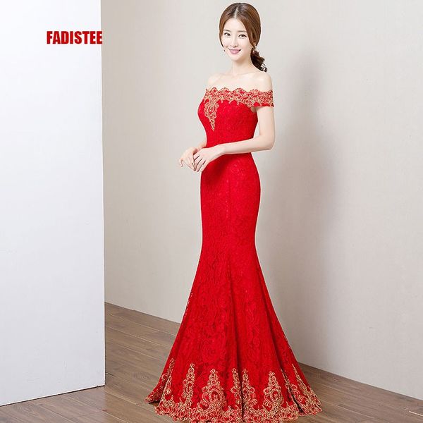 

elegant lace party dress red long mermaid evening dresses vestido de festa prom gown boat neck appliques 2017 bridesmaid dress, Black;red