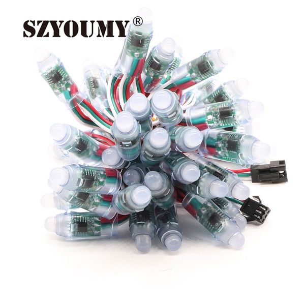 

wholesale- szyoumy 2500pcs ws2811 2811 ic full color pixel led module light dc 5v 12mm ip65 waterproof rgb color led pixel point light