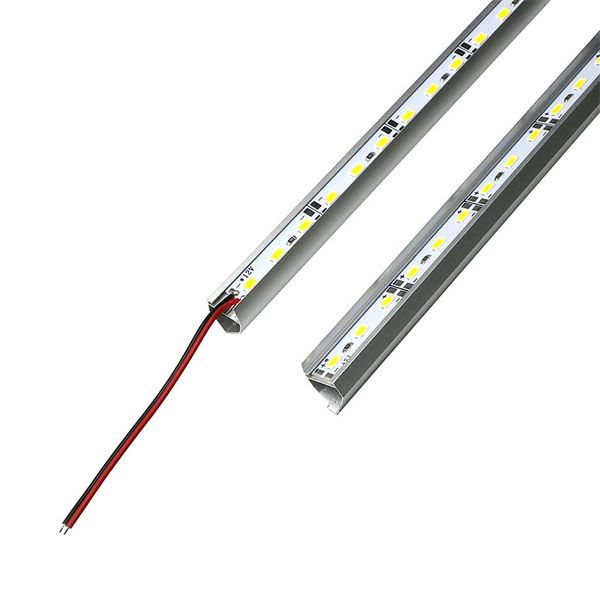 50 adet / grup LED Sert Şerit Işık Çubuğu Kabine Takı Işık SMD 5630 LED Sert Şerit DC12V 100 cm 72 Led ile V Alüminyum Kabuk