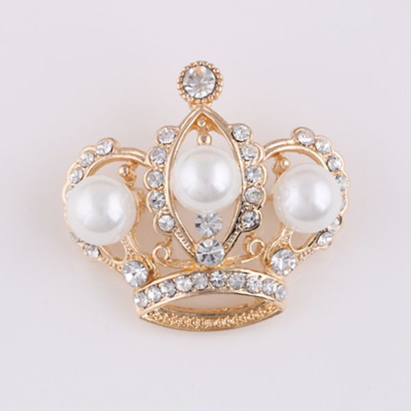 

wholesale- fashion gold crown brooch flower brooches for women wedding bouquets collar clip scarf buckle hijab pins 15012906, Gray