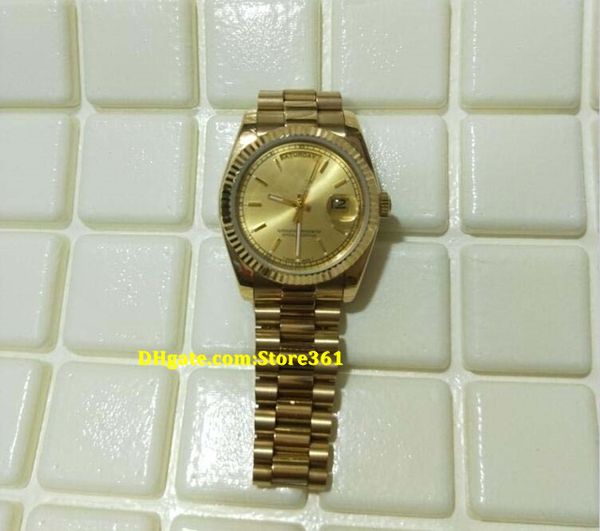 

christmas gift swiss luxury watches brand automatic mens watch 18k yellow gold day date president 1803 36mm gold dial 3682141, Slivery;brown
