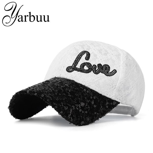 

wholesale- [yarbuu]baseball caps with sequins design snapback brand cap new fashion casquette bone hat for women female lace sun cap, Blue;gray