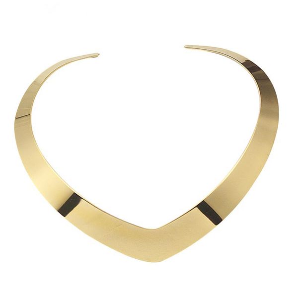

punk collar choker necklace neck jewelry for women fashion 100 stainless steel simple personality gold torques necklace1195899, Golden;silver