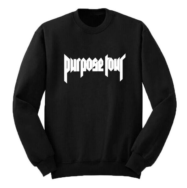 

wholesale- purpose tour crew-neck sweatshirt beiber fashion pullover autumn casual tracksuit men clothing hip hop, Black