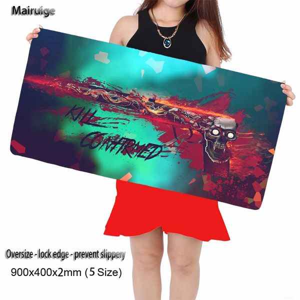 

700 x300x2mm / 900 x400x2mm gun shooting pattern csgo mouse pad with a large size lock edge lapkeyboard pad player gift