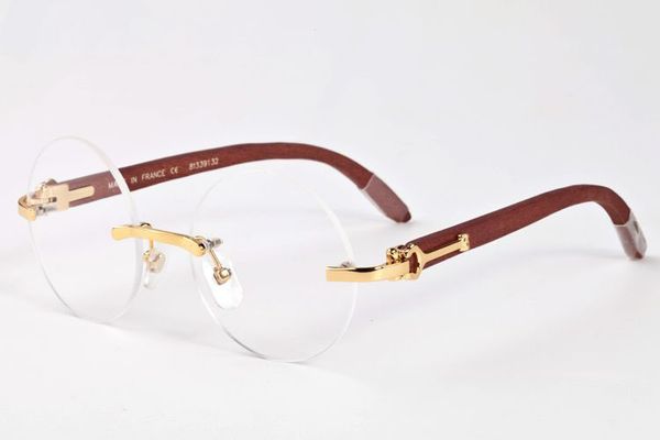 

france design luxury rimless round glasses buffalo horn glasses fashion brand optical sunglasses women wooden legs glasses eyewear, White;black