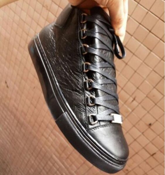 

men shoes leather fashion brand lace shoes up high flats men casual genuine europe elegant comfortable designer lcxra, Black