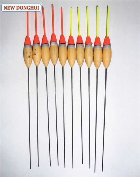 

wholesale- newdonghui 10pcs/lot fishing float fishing bobber 1.0g buoyancy balsa wood material oem factory store 2015035