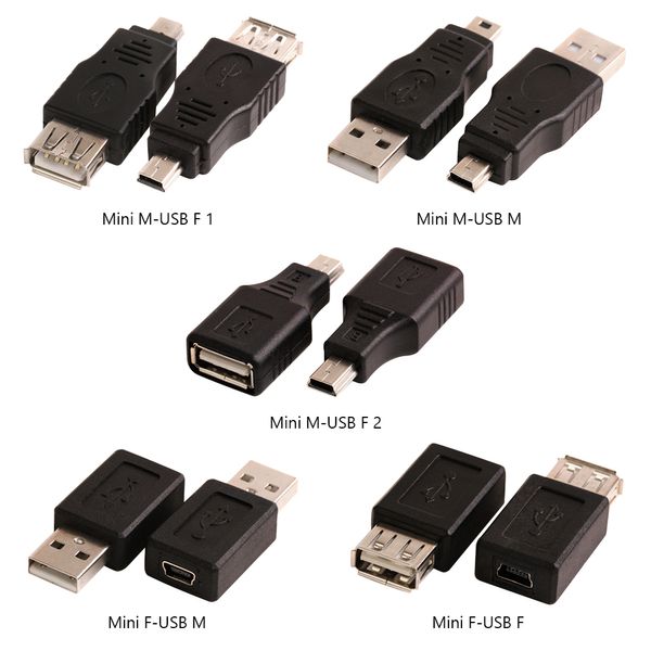 USB A Stecker auf Mini USB B Typ 5Pin Buchse Datenanschluss Mini USB Buchse auf Buchse Adapter Konverter für Desktop-Computer PC