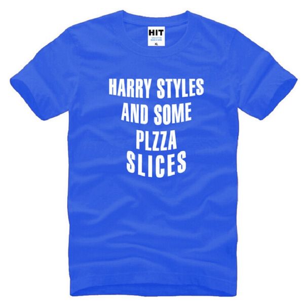 

new harry styles and some pizza slices t shirts men cotton short sleeve o neck one direction 1d men t-shirt summer male tees, White;black
