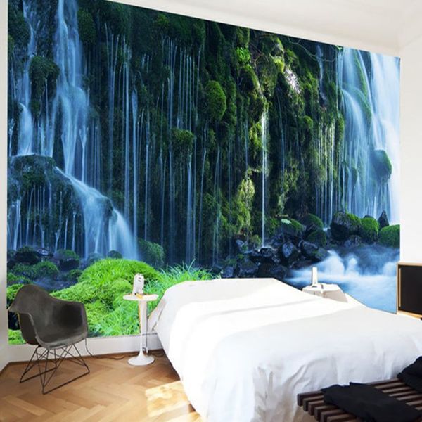 

custom 3d p floor wallpaper waterfall forest bathroom bedroom floor mural pvc self-adhesive wallpaper sticker