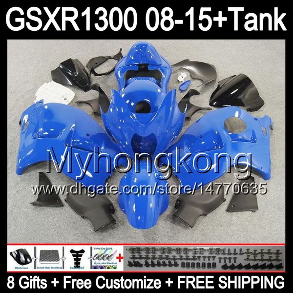 Blu lucido 8 regali per SUZUKI Hayabusa GSXR1300 08 15 GSXR-1300 14MY37 GSXR 1300 GSX R1300 08 09 10 11 12 13 14 15 TOP blu nero Kit carenatura